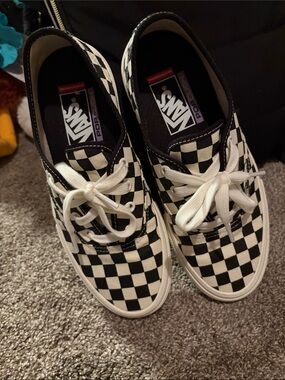 Vans Black & White Checkerboard Lace-Up Sneakers